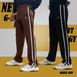 MX-109 Premium Baggy Striped Trouser-Black & Coffe