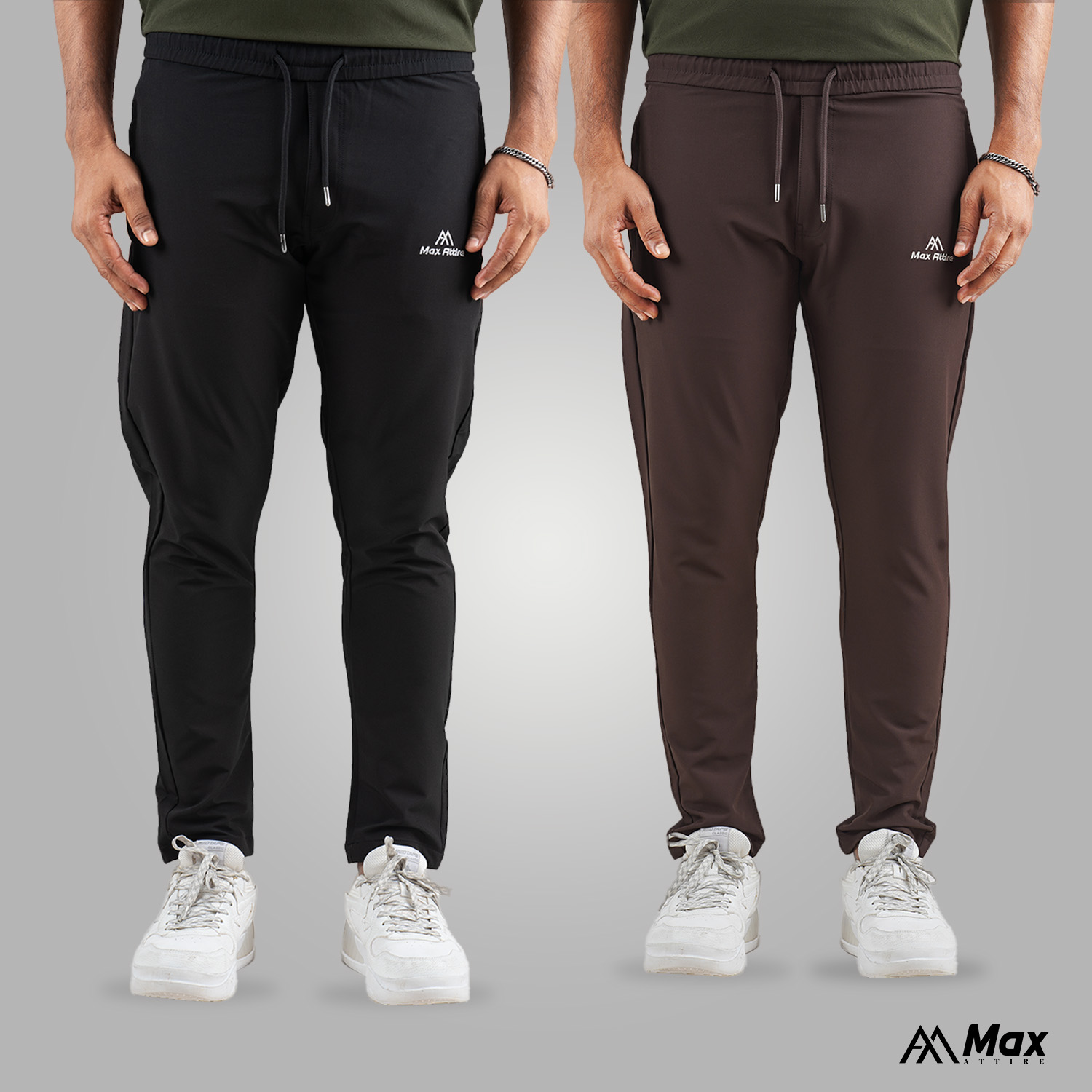 MX-102 Max Premium Trouser For Men-Black & Coffe