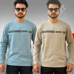 MX-137 Max Premium Sweat Shirt Combo-Brown & Sky