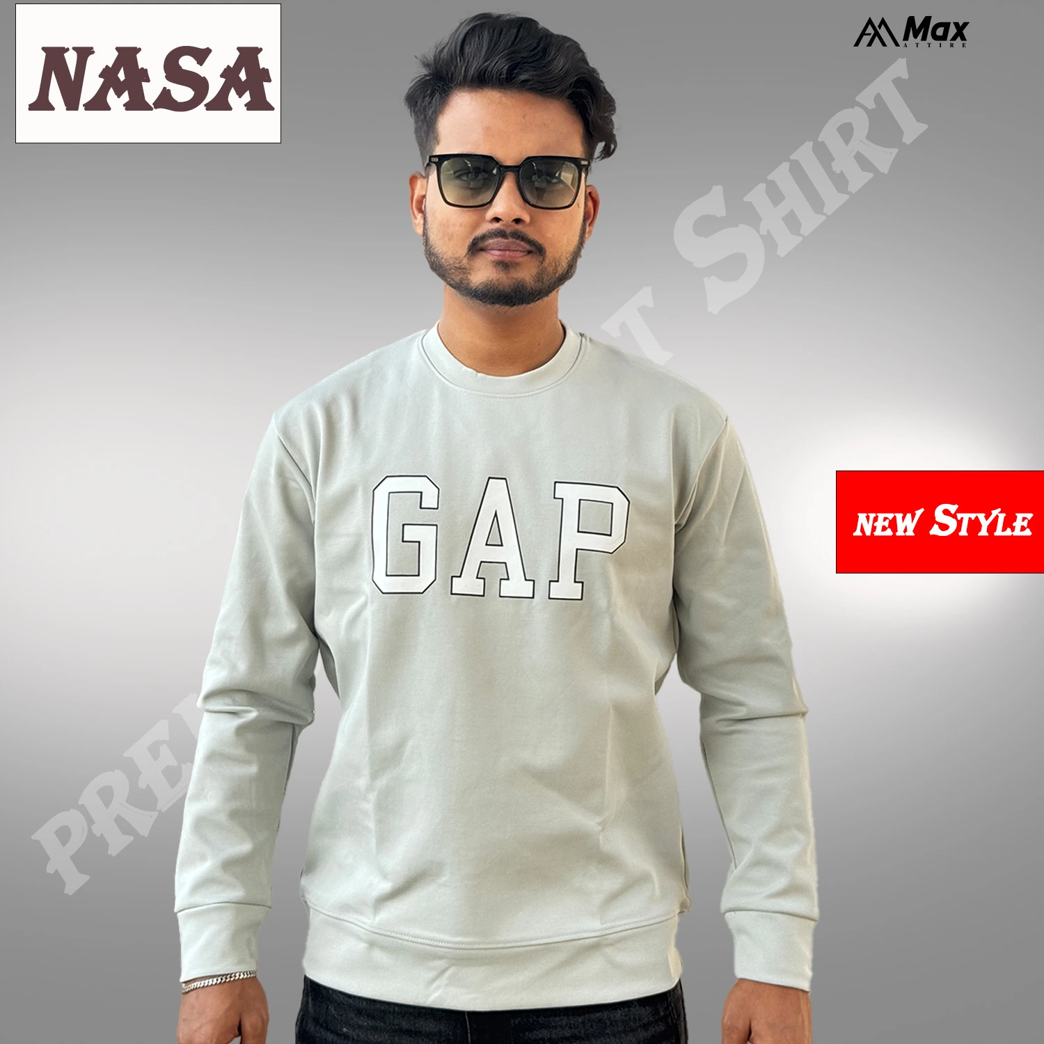 MX-137 Max Premium Sweat Shirt-Light White