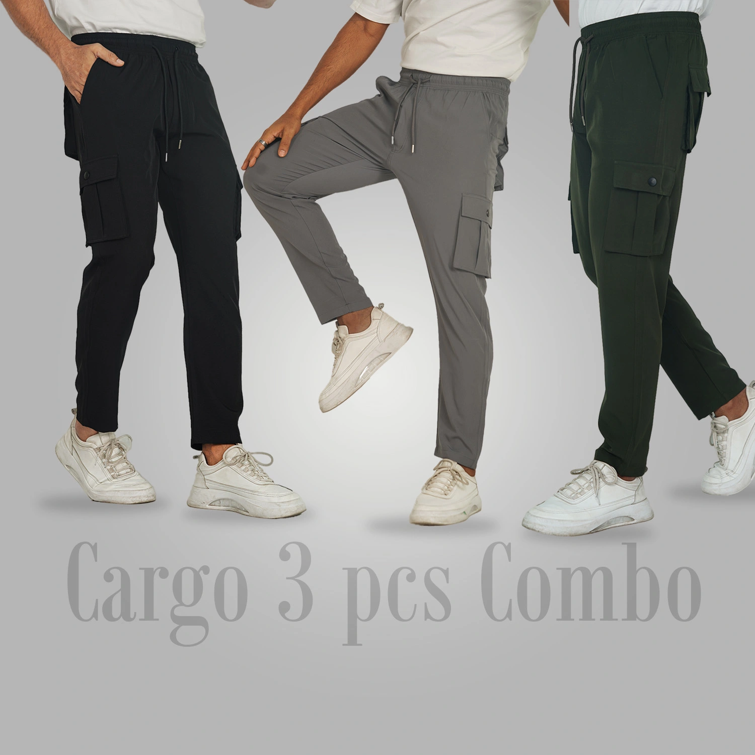 MX-103 Mens Cargo Trouser -Black,Anther Olive