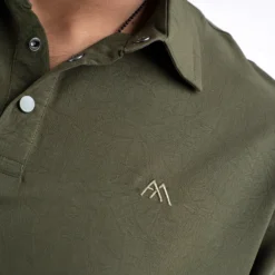 Alternative view of MX-132 Mens Polo Shirt-Black & Olive