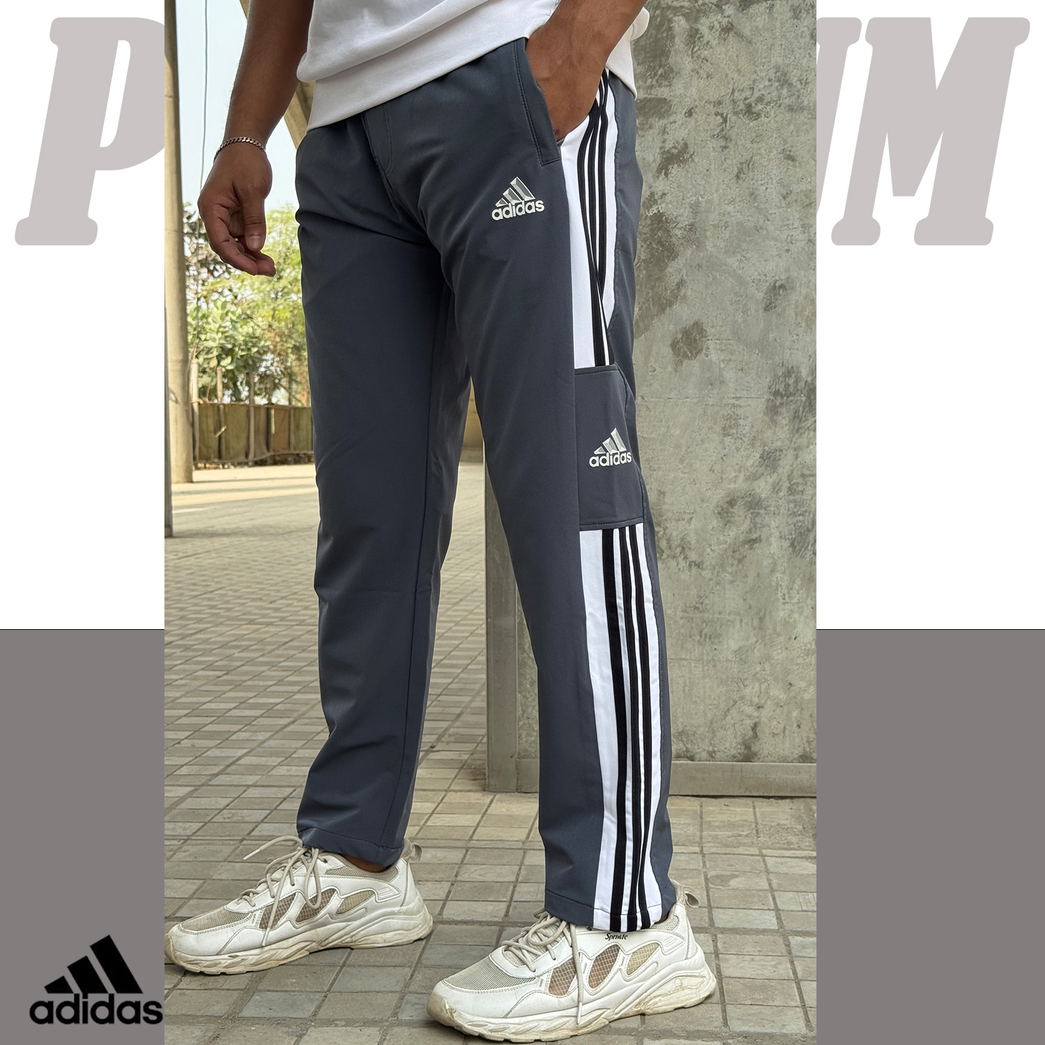 MX-111 Premium Adidas Trouser-Black & Anther - Image 3
