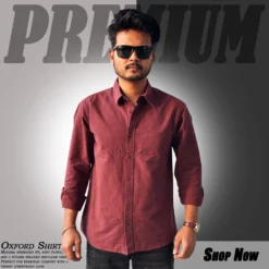 MX-133 Premium Oxford Shirt-Maroon